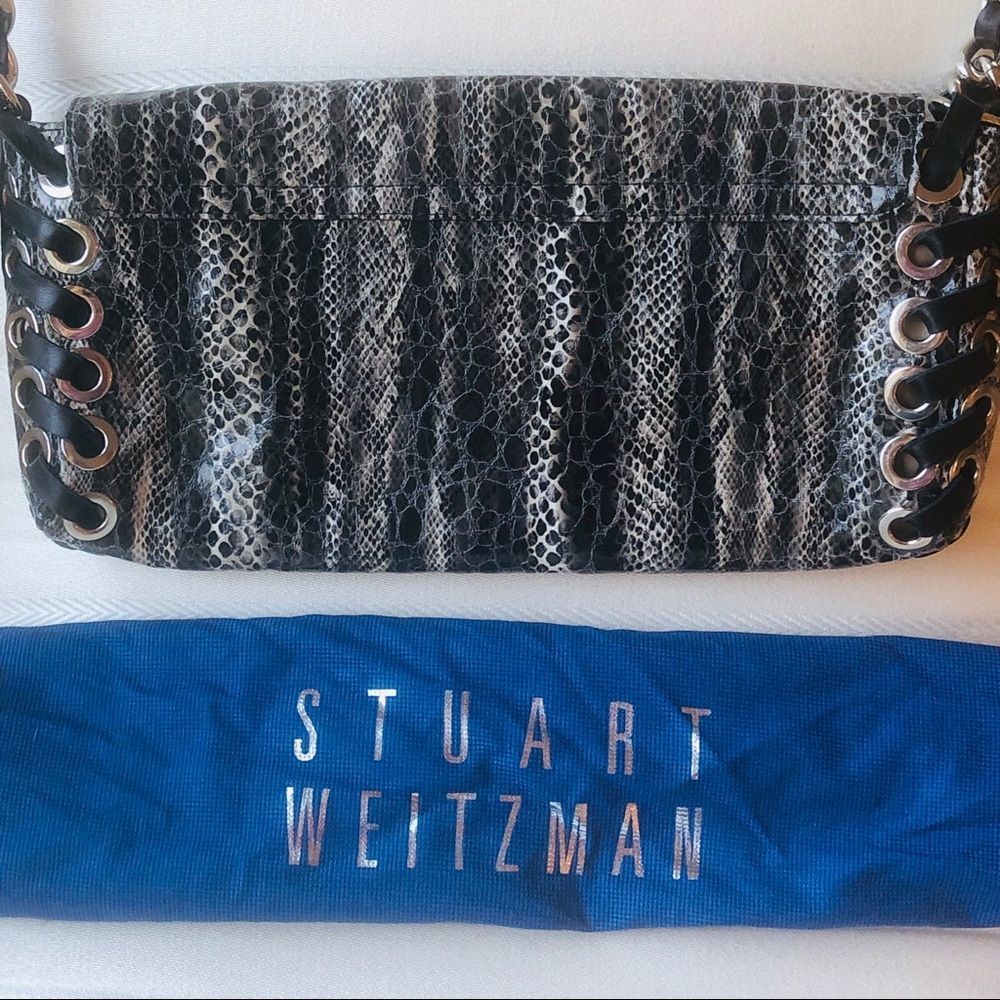 PRICE⬇️Stuart Weitzman Leather Reptile Emboss Bag🌺 - Picture 6 of 13